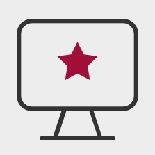 Monitor mit Stern auf Bildschirm -Icon
