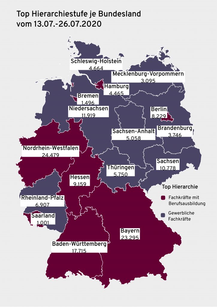 Landkarte Deutschlands Bundesländer TOP Hierarchie