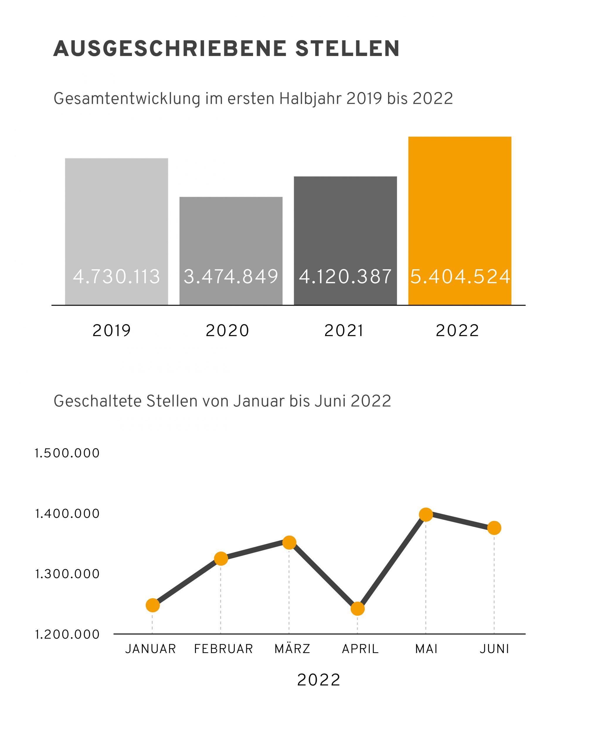 Veröffentlichte Stellen in Deutschland im ersten Halbjahr 2021 (Quelle: index)