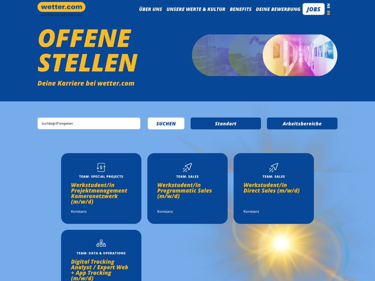 Wetter.com Offene Stellen Website