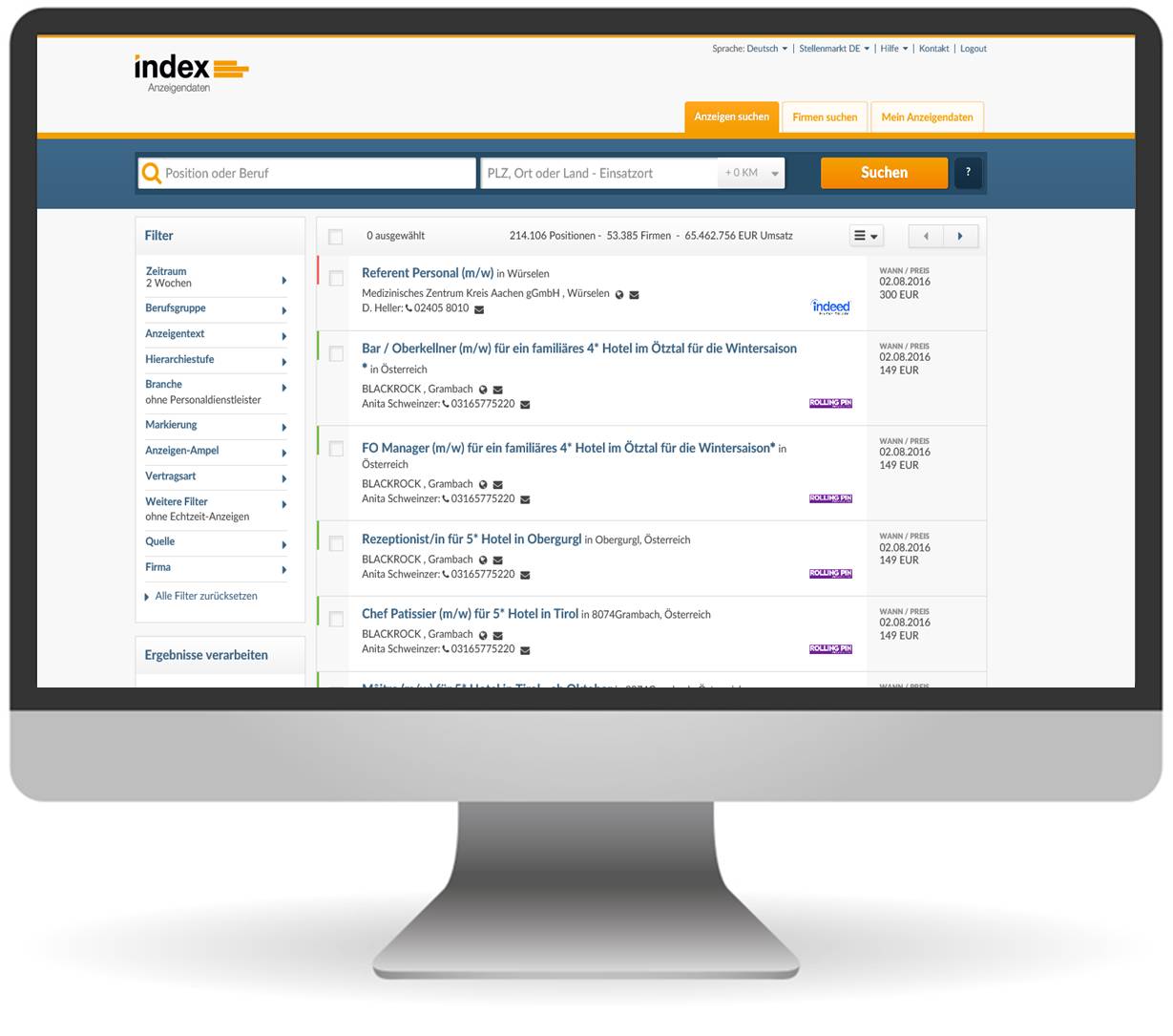 Temporary work agency software | index Advertsdata