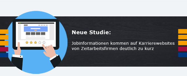 Neue Studie: Jobinformationen kommen auf Karrierewebsites von Zeitarbeitsfirmen deutlich zu kurz